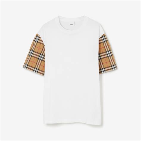 burberry check tee|Check Sleeve Cotton T.